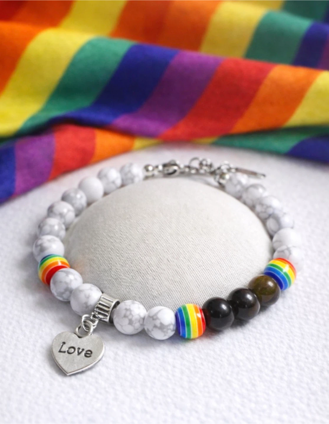 Pride Rainbow Beaded Bracelet