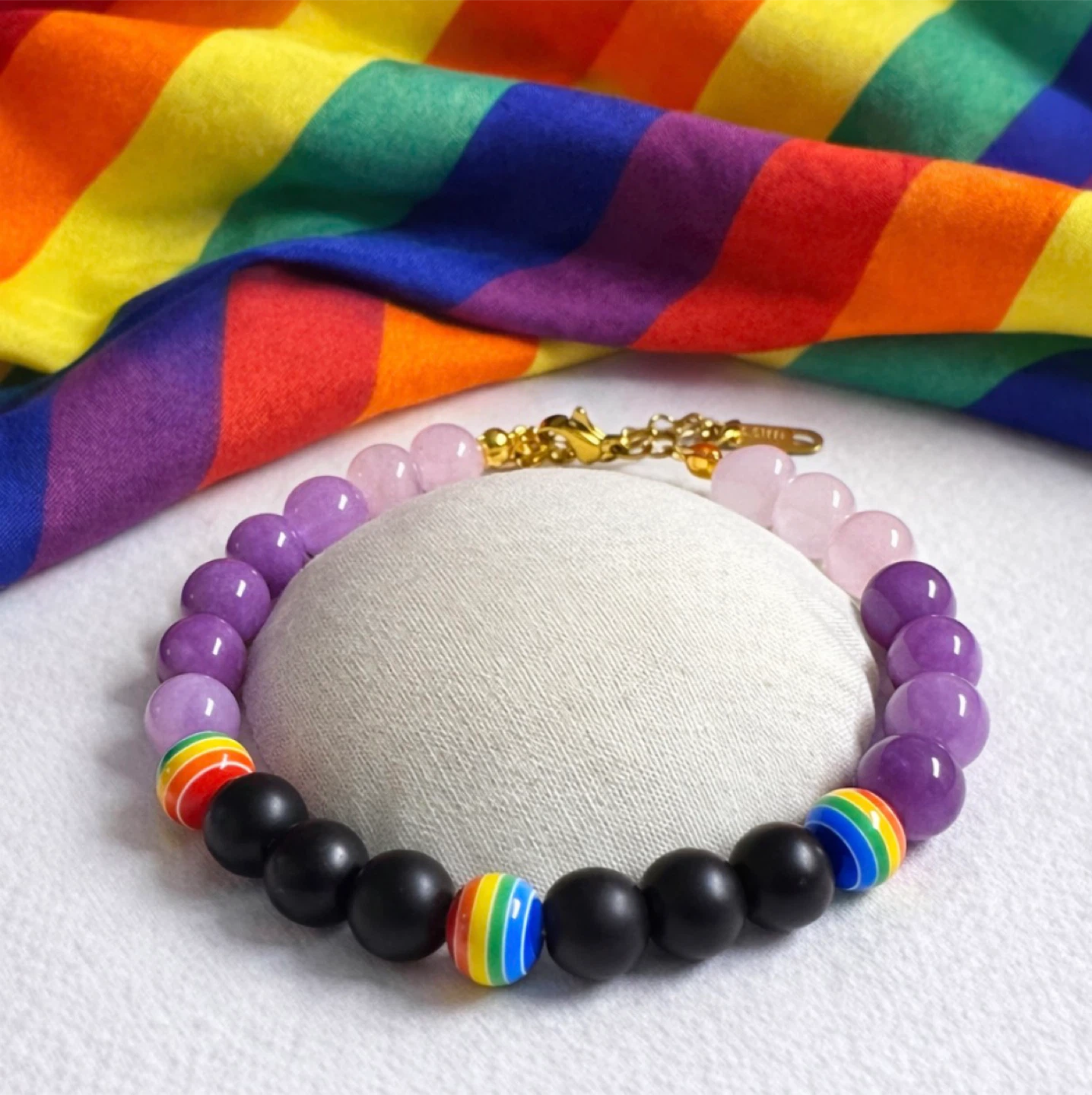 Pride Rainbow Beaded Bracelet - photo 3