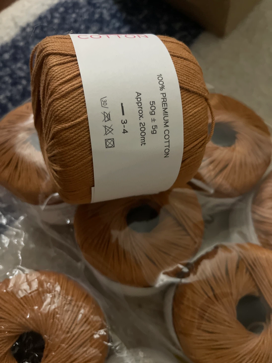 100% Premium Cotton Yarn - Approx. 200ml, 50g per skein - photo 2
