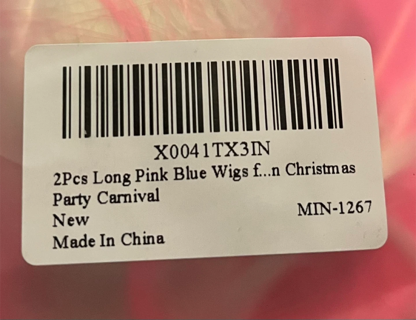 2 Pcs Long Pink & Blue Wigs for Party/Carnival - photo 3