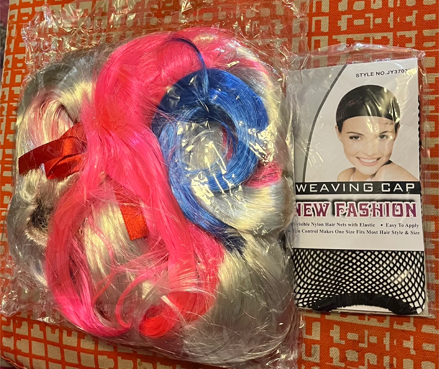 2 Pcs Long Pink & Blue Wigs for Party/Carnival