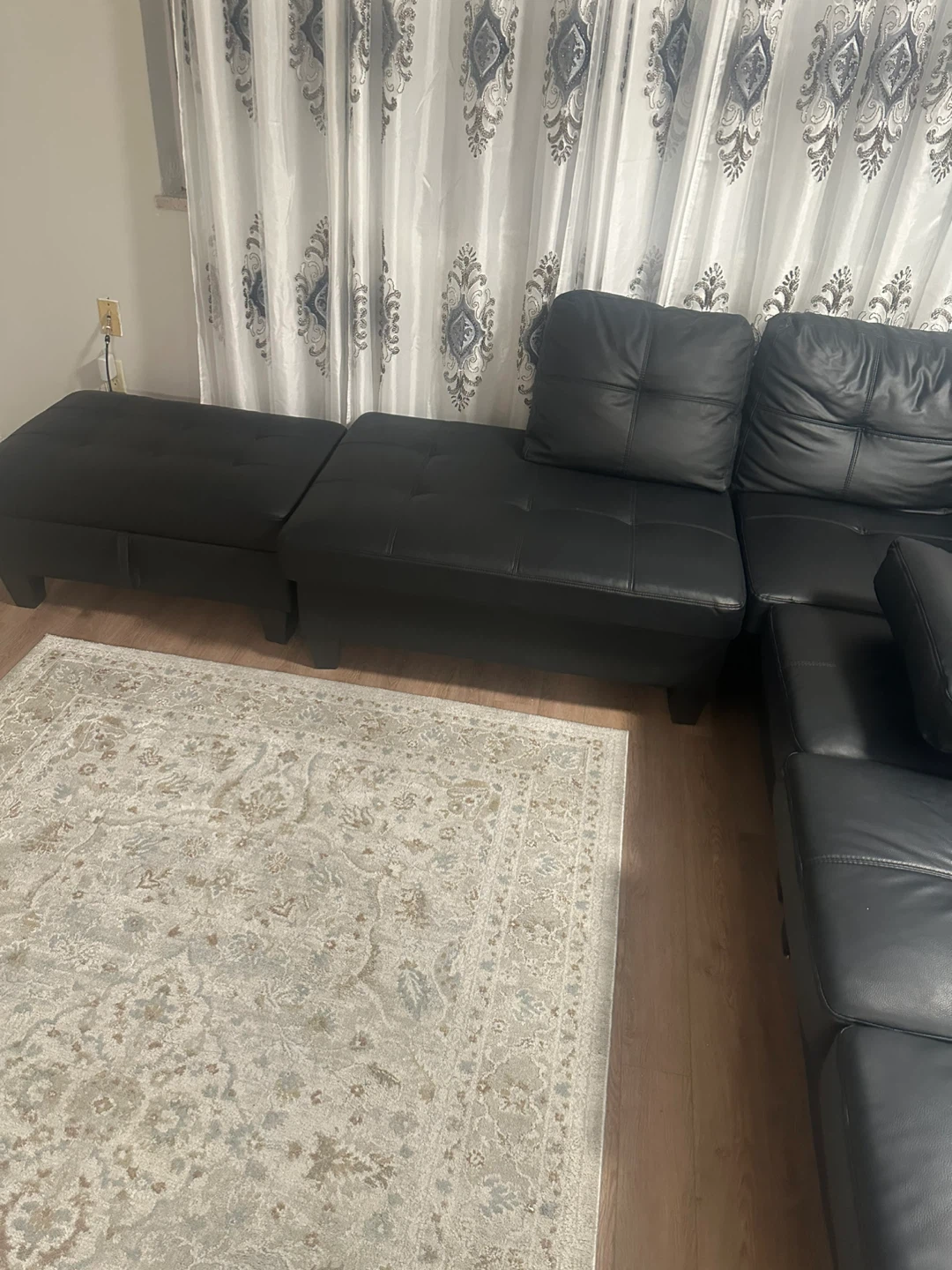 Black Sectional Sofa with Storage Ottomans - photo 3