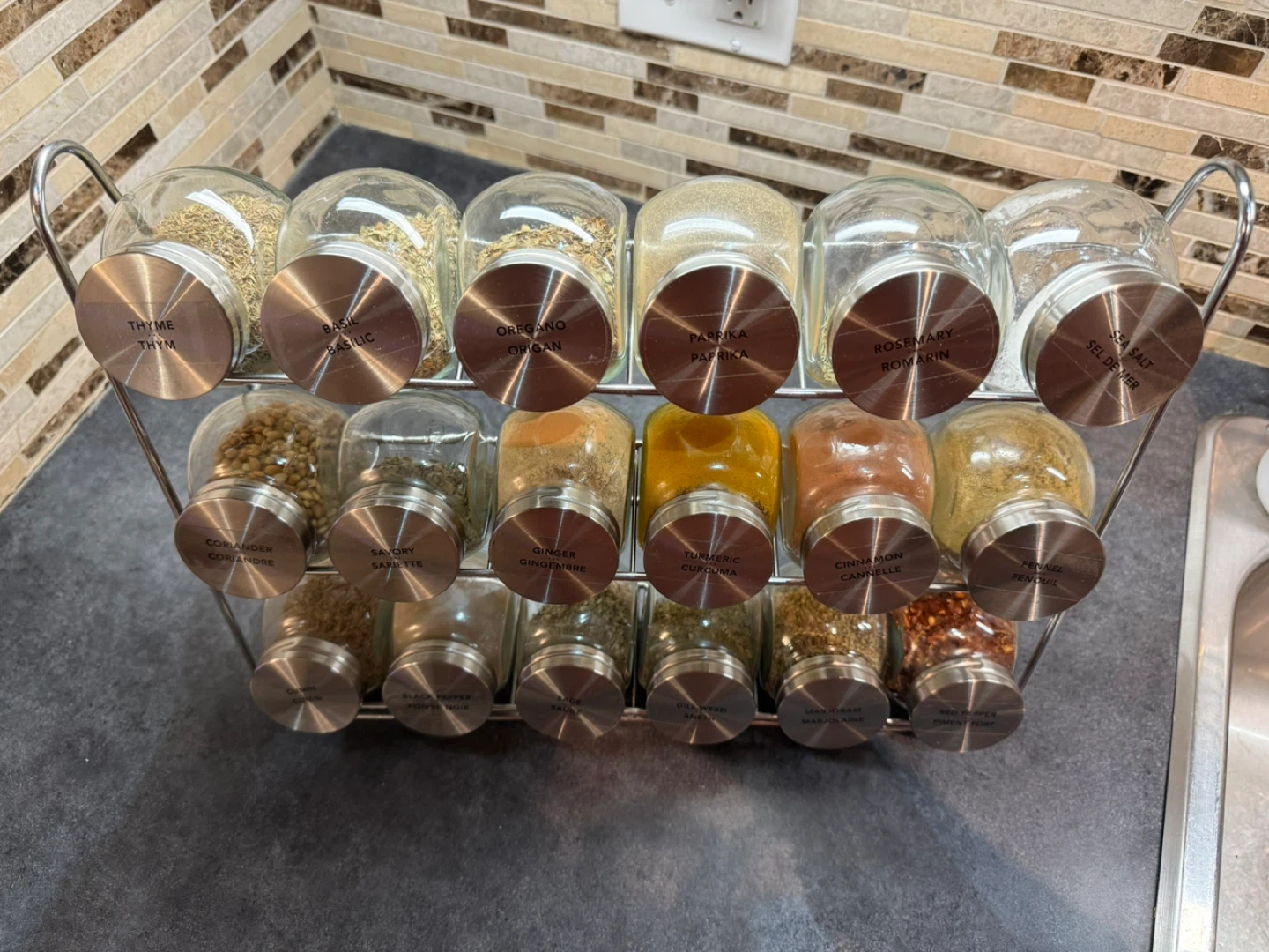 set of glass spice jars - photo 2