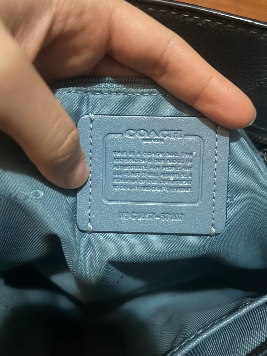 🏆 Authentic Coach Blue Leather Tote Bag - photo 3
