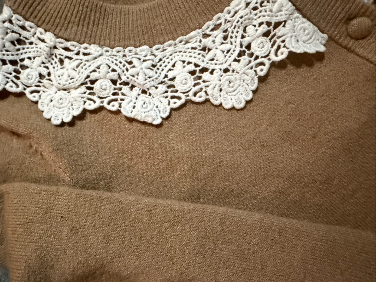 Paris Hilton Cardigan with Lace Collar - Size M - photo 2