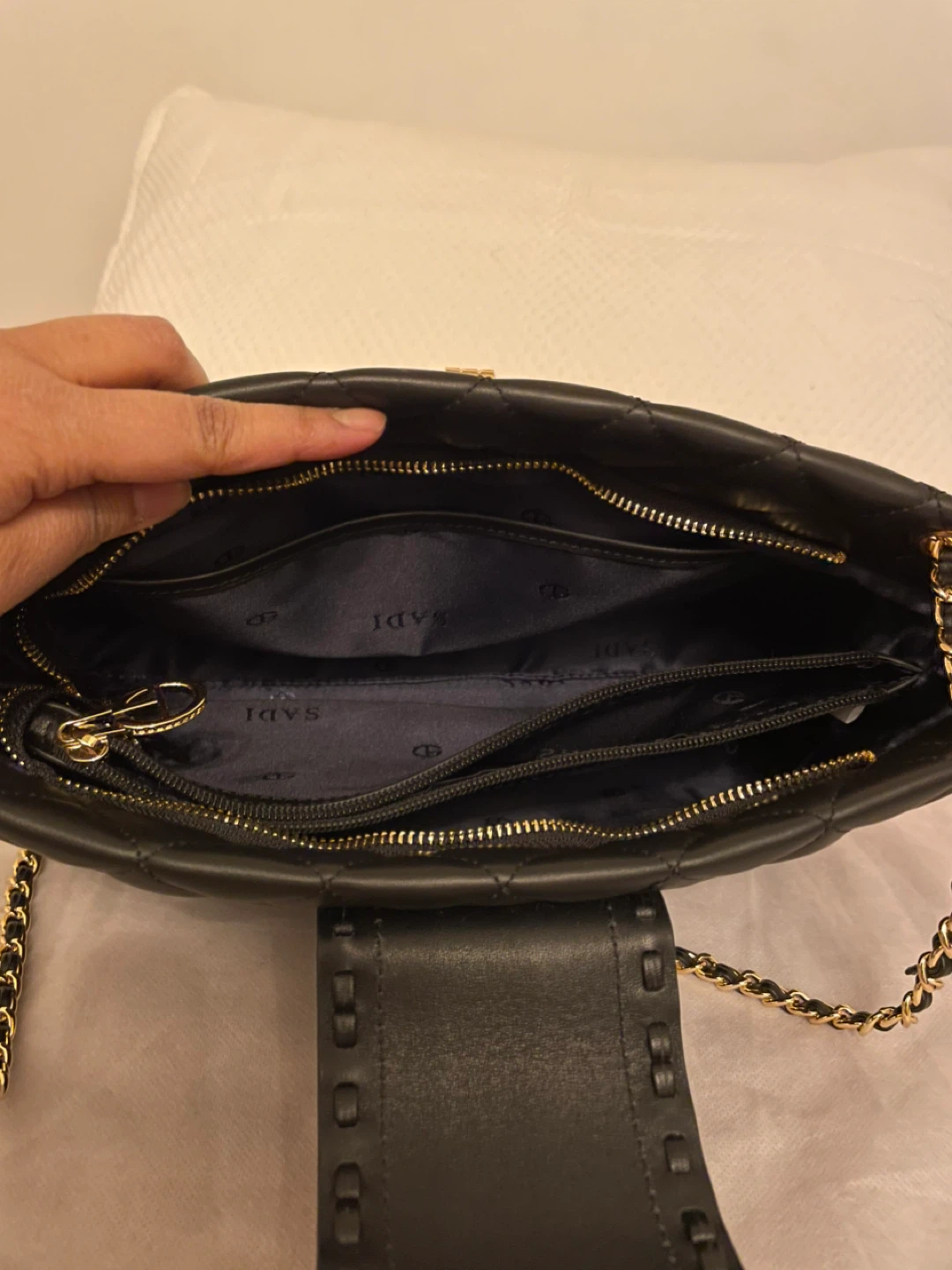 Genuine Cowhide Leather Quilted Chain Shoulder Bag - photo 4