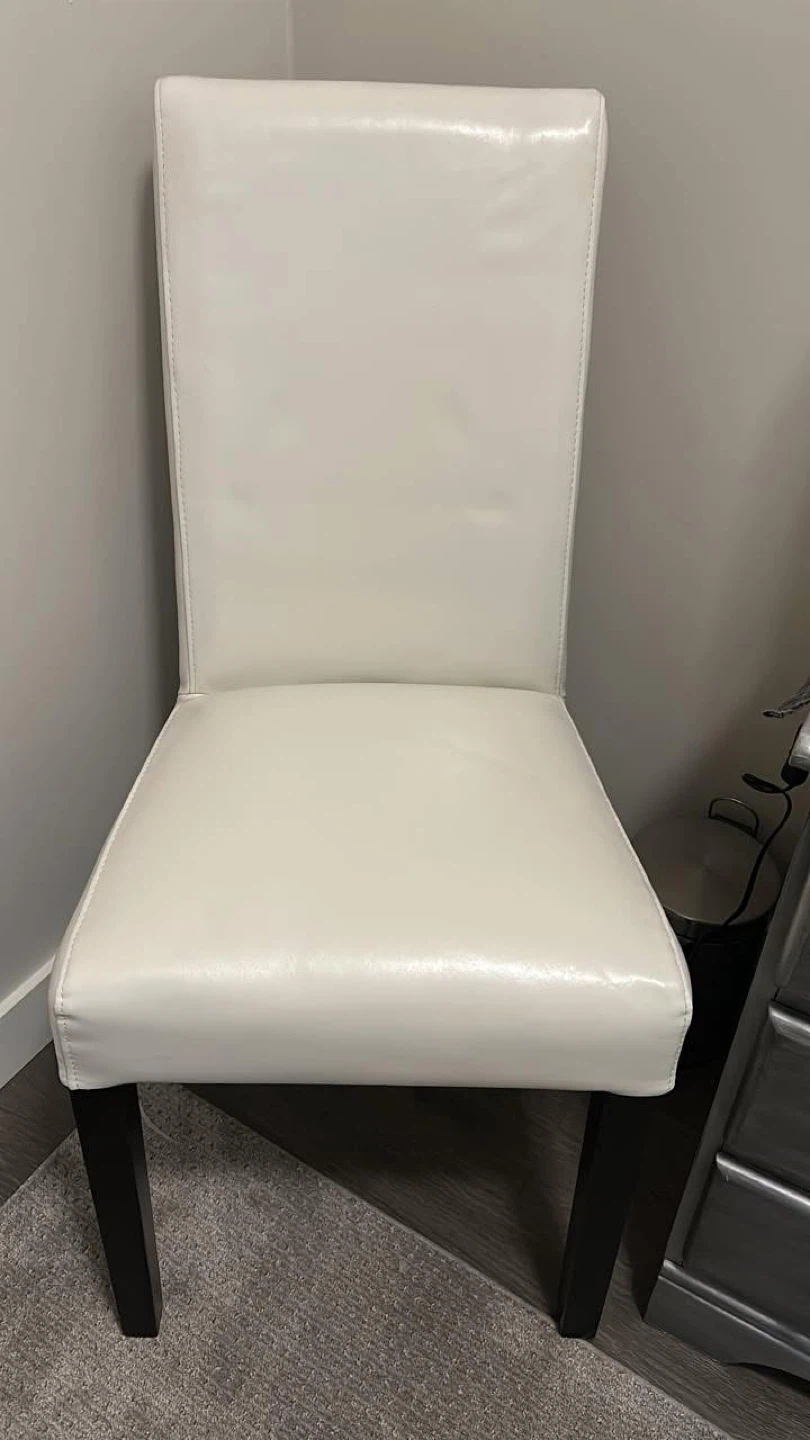 White Faux Leather Dining Chair
