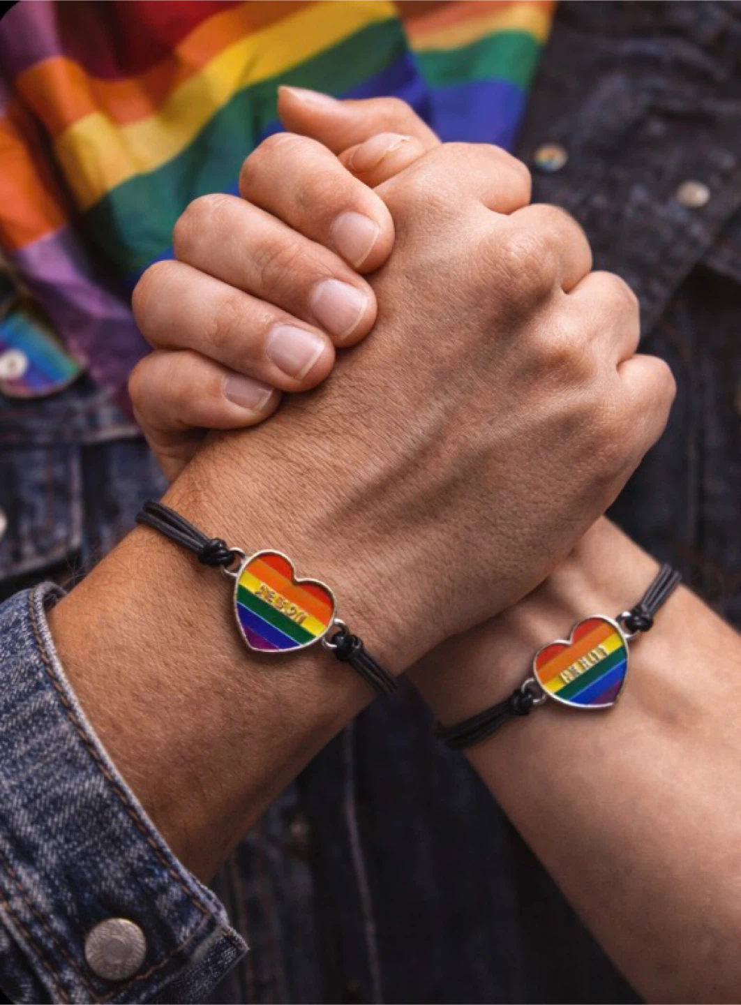 Love is Love Rainbow Heart Bracelets - Set of 2 - photo 2