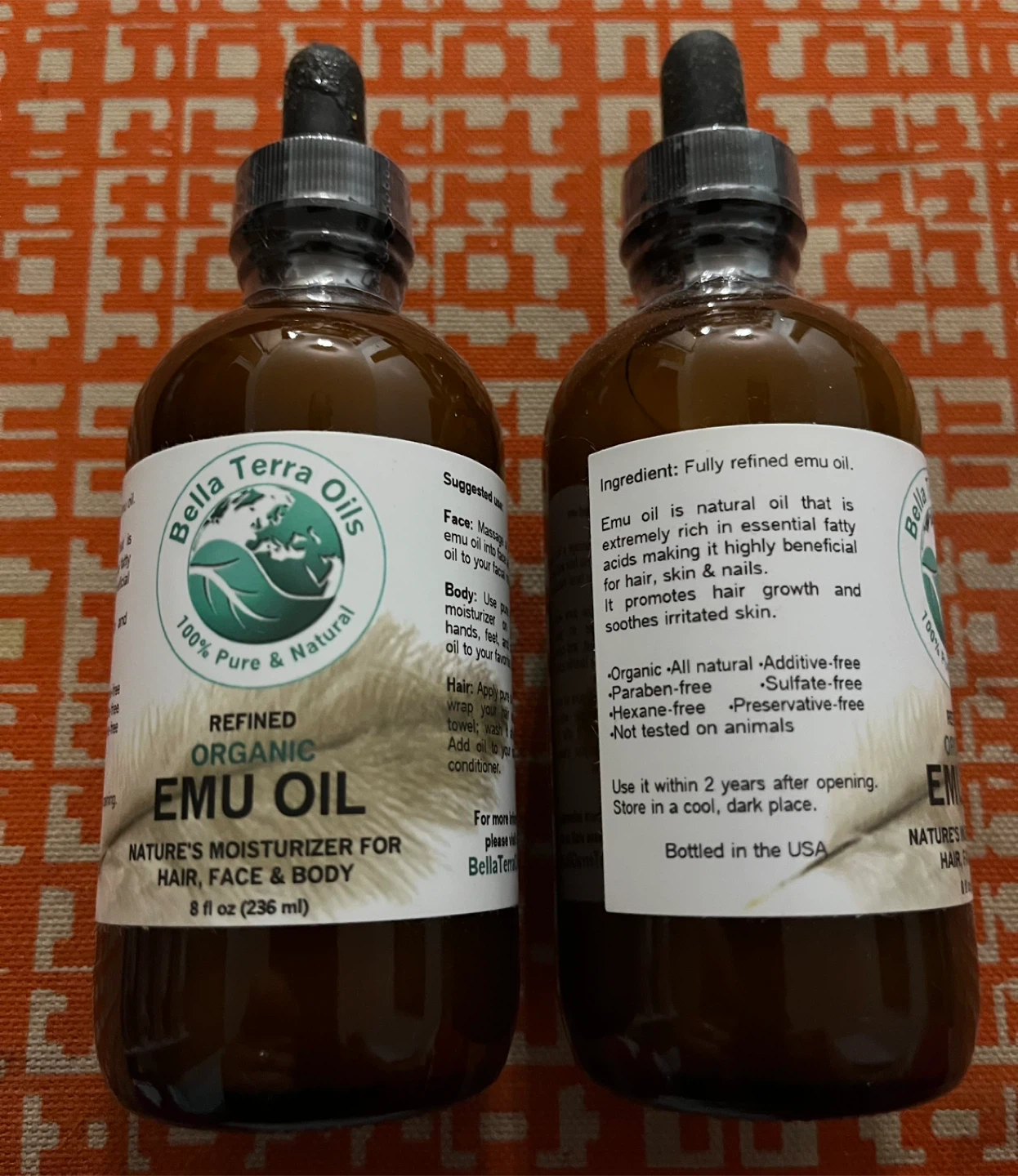 Bella Terra Oils Refined Organic Emu Oil - 8 oz