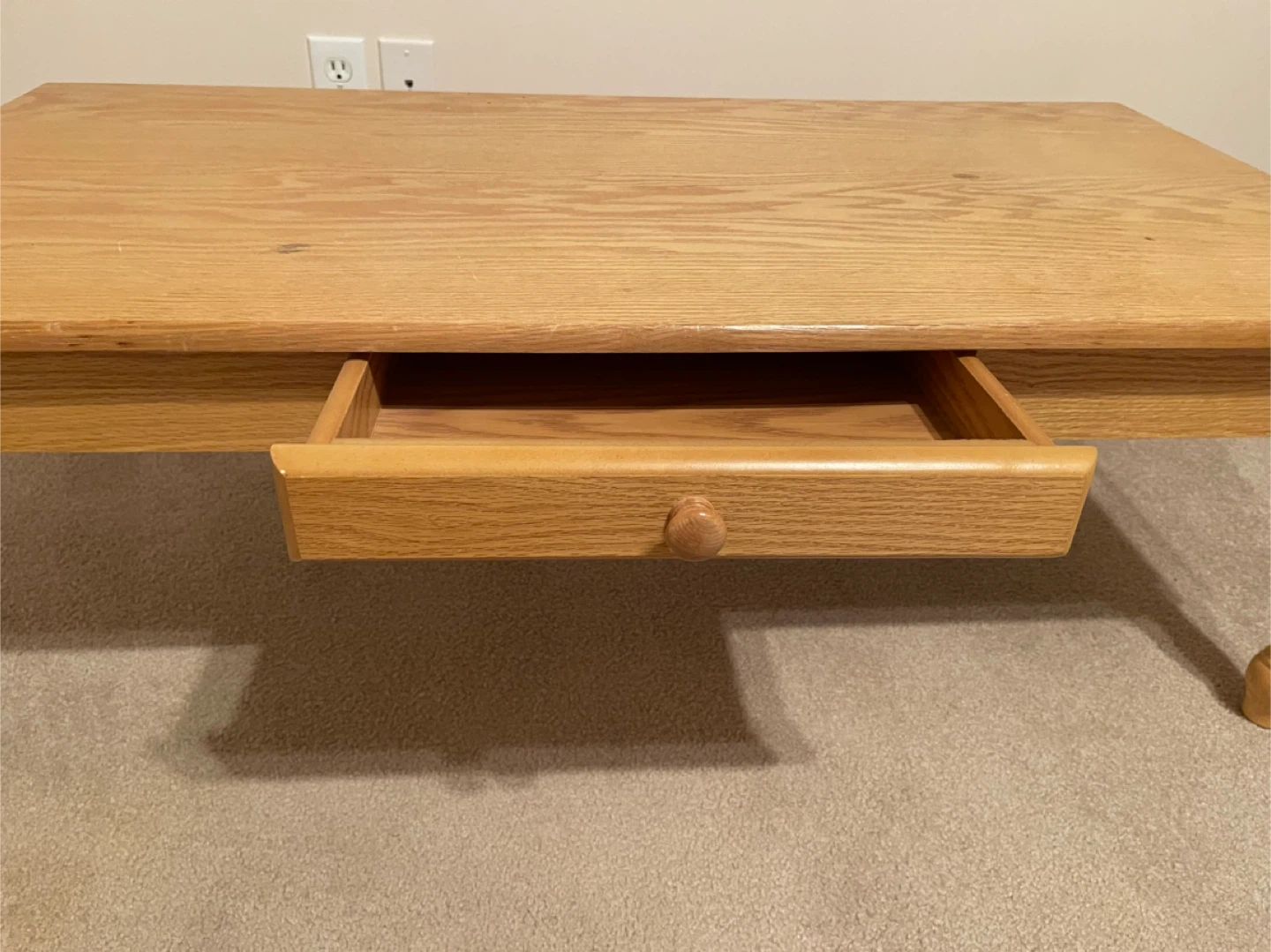 2 Wooden End Tables with Drawers and 1 Coffee Table - photo 2