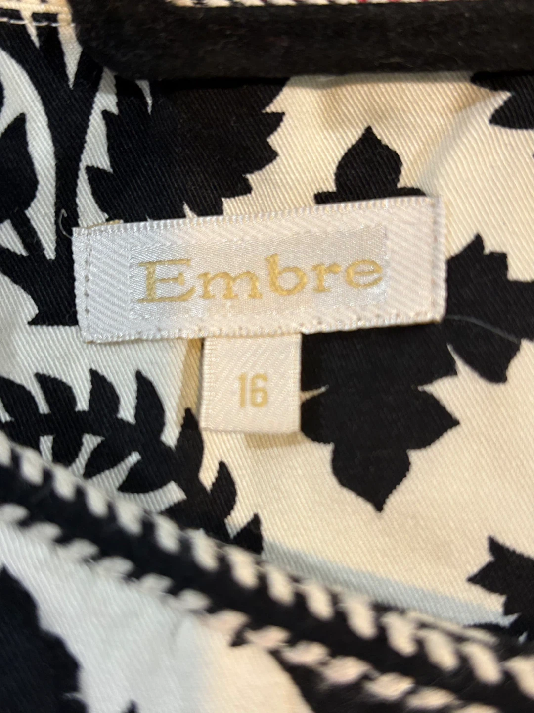 Embre Black & White Floral Print Dress Size 16 - photo 3