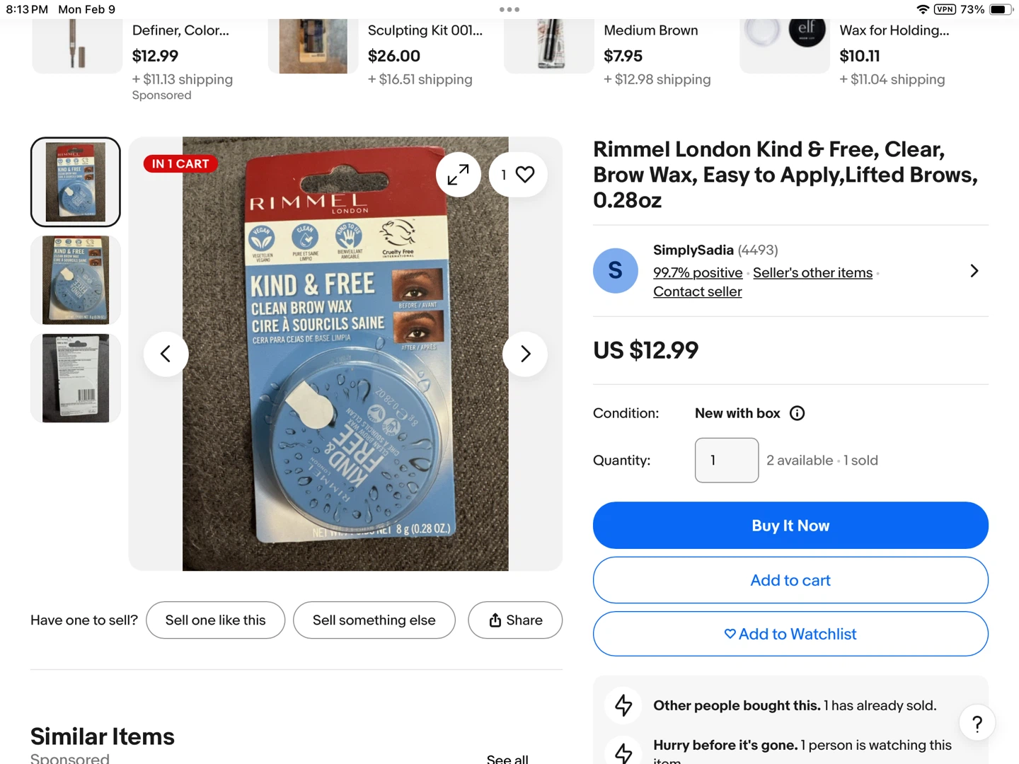 Rimmel London Kind & Free Clean Brow Wax (3 Pack)