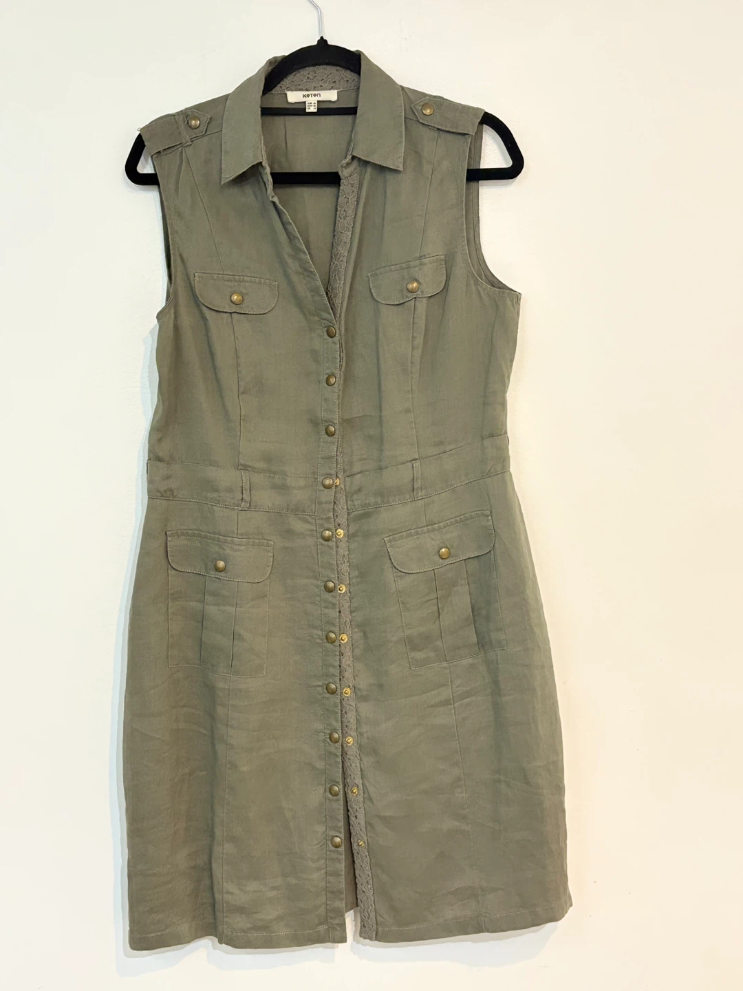 Koton Sleeveless Button-Up Utility Dress
