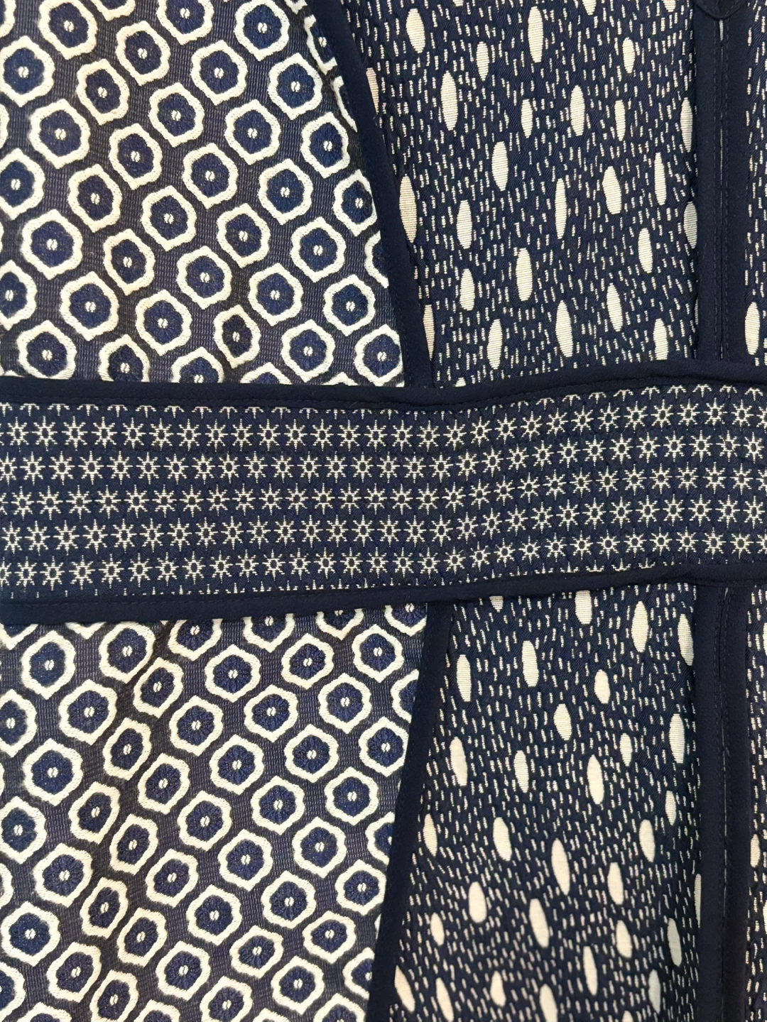 🤍Navy and White Patterned Sleeveless Dress - photo 2