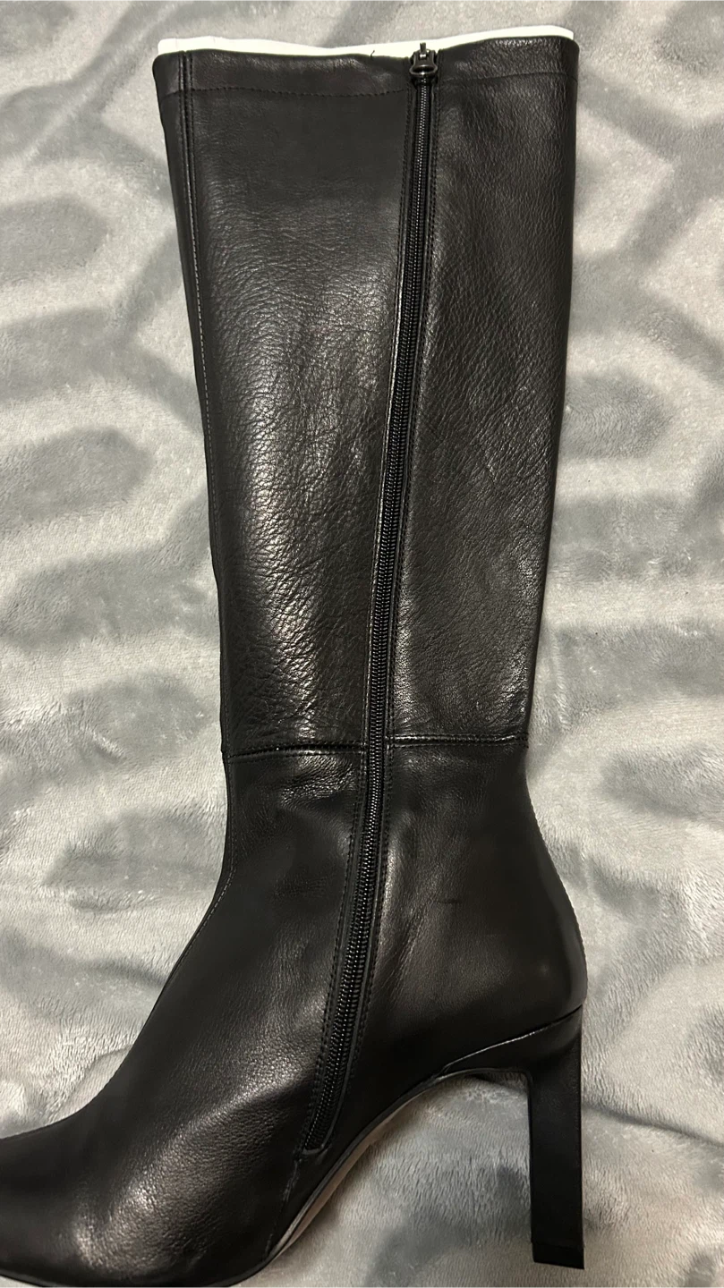 L'Intervalle Black Leather Pointed Toe Heeled Boots🏆 - photo 5