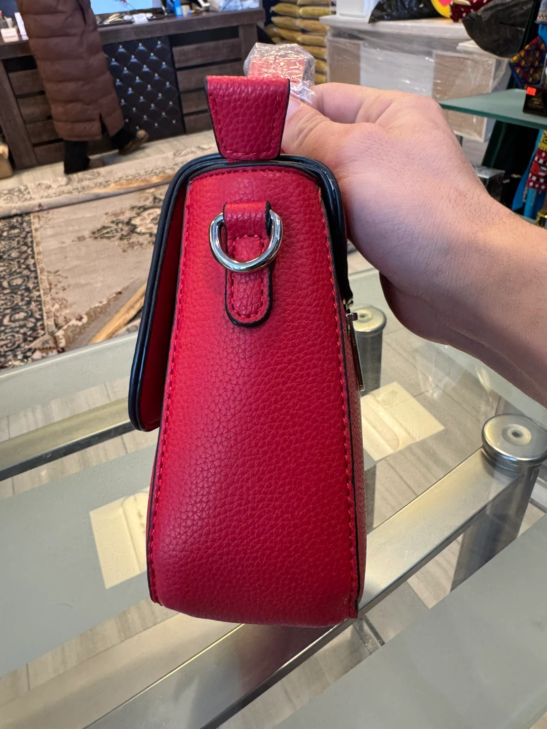 Red Faux Leather Handbag - photo 3