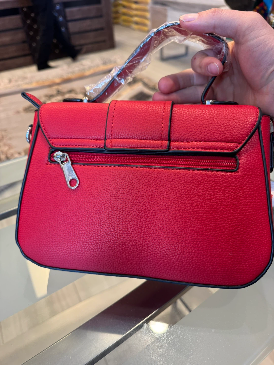 Red Faux Leather Handbag - photo 4