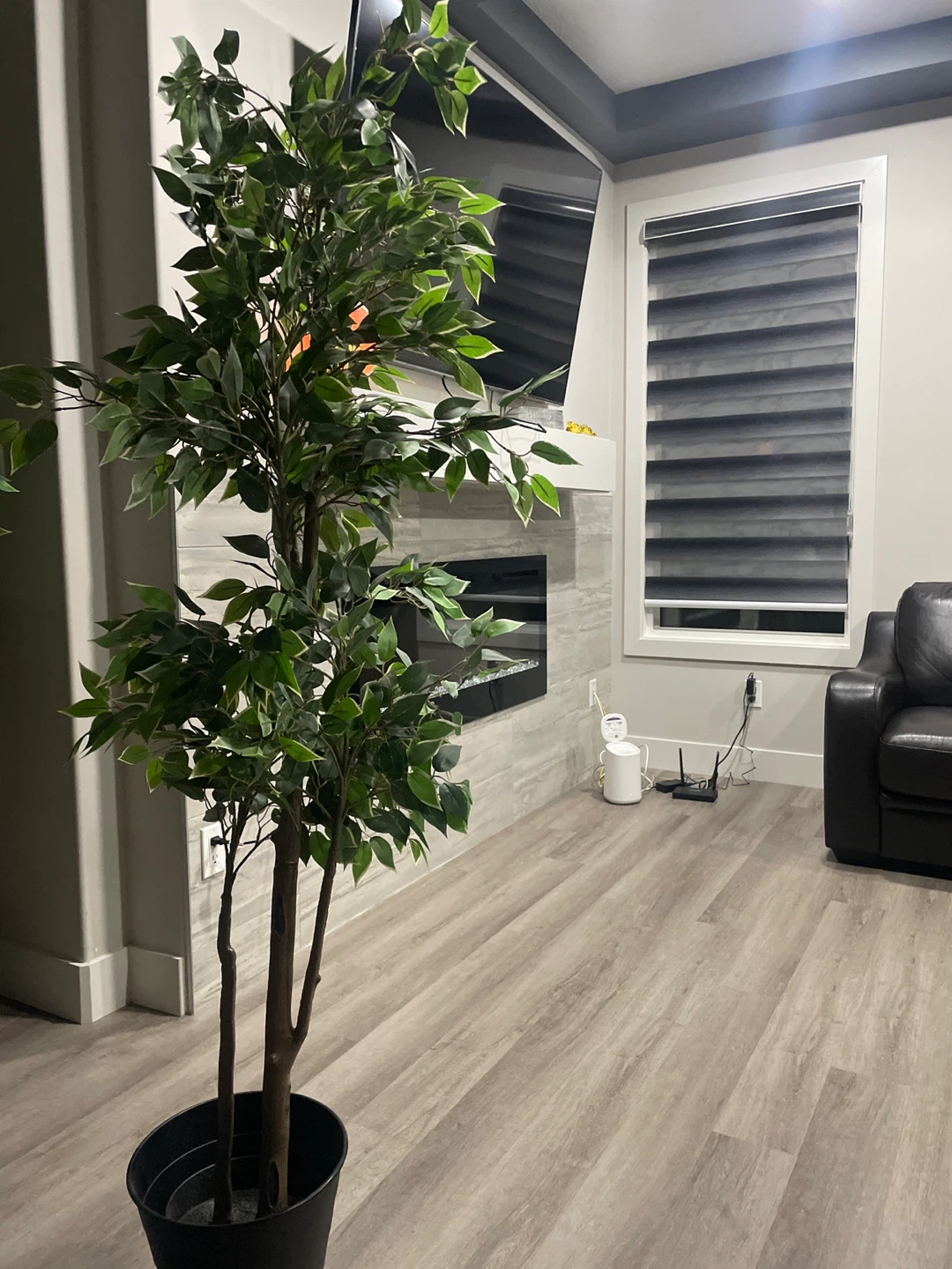 Artificial Ficus Tree in Black Pot