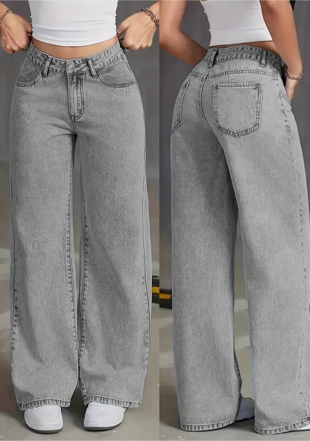 New Grey Wide Leg Jeans - photo 4