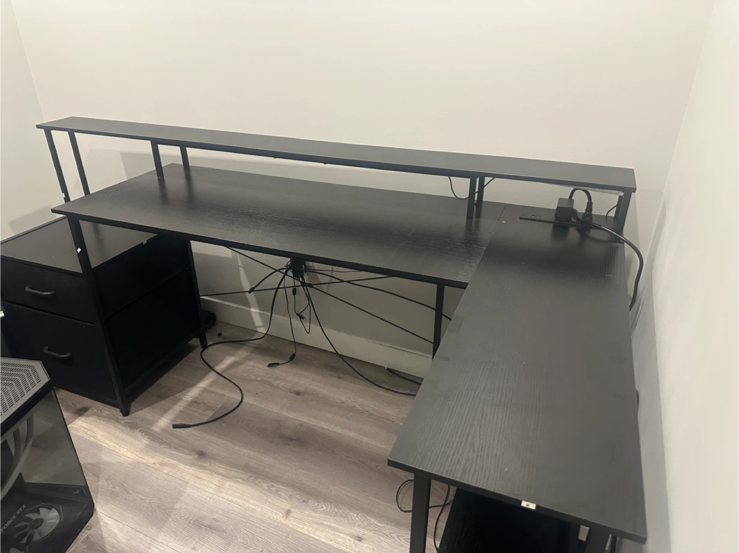 Black Gaming L-Shaped Desk - photo 2