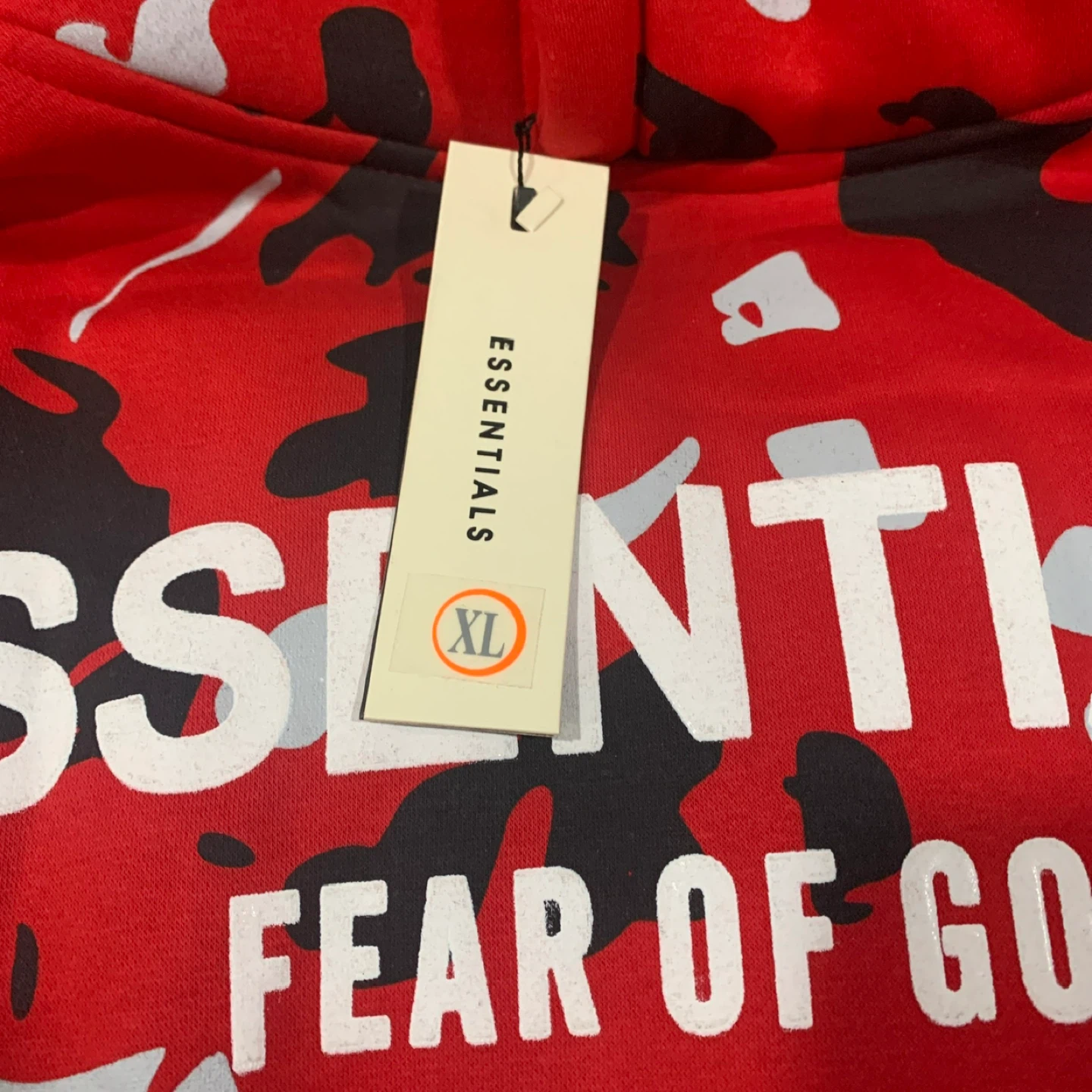 Fear of God Essentials Hoodie Red Camo XL - photo 2