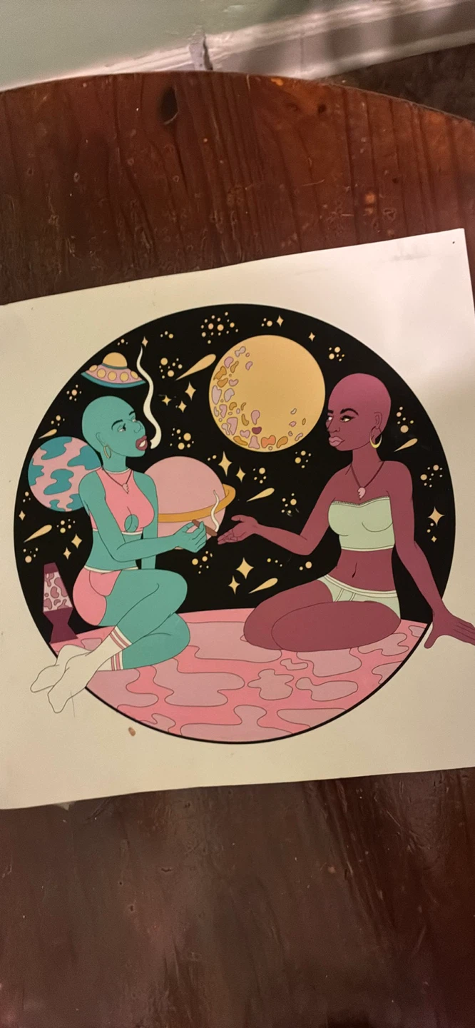 Art Print of Two Aliens in Space - photo 2