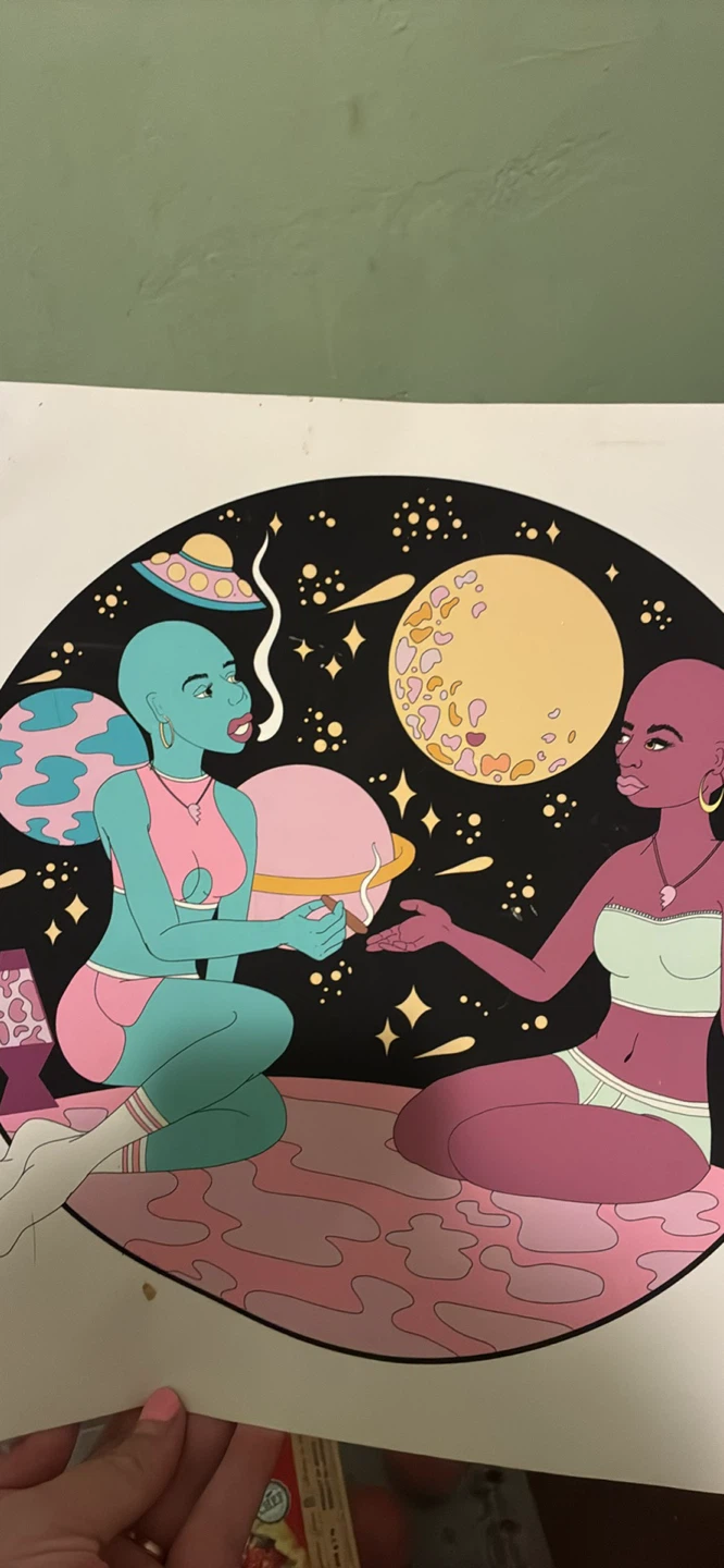 Art Print of Two Aliens in Space