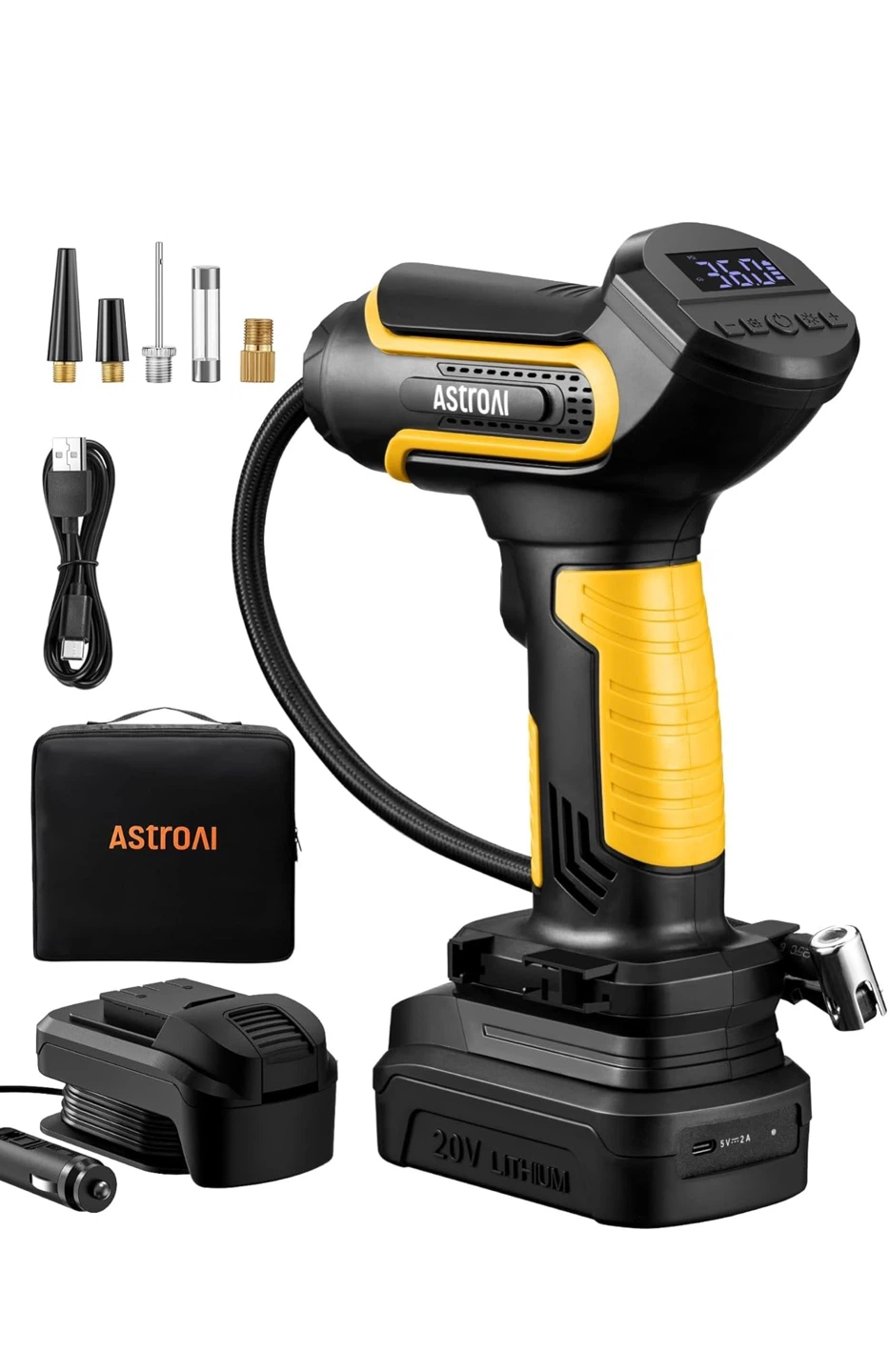 ASTROAI 20V Lithium Portable Air Compressor