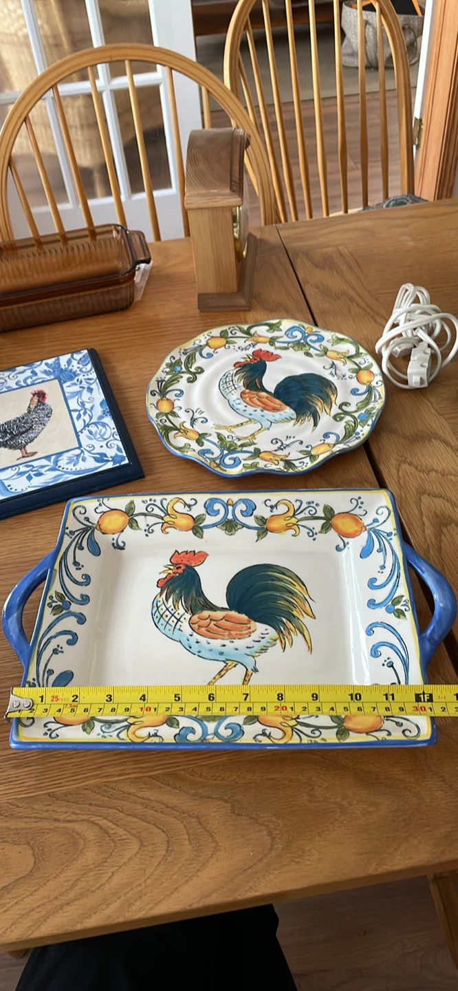 Rooster Decorative Plate and Serving Tray Set - photo 2