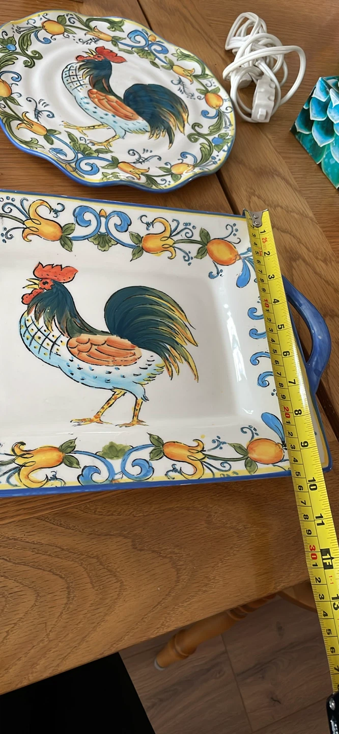 Rooster Decorative Plate and Serving Tray Set - photo 3