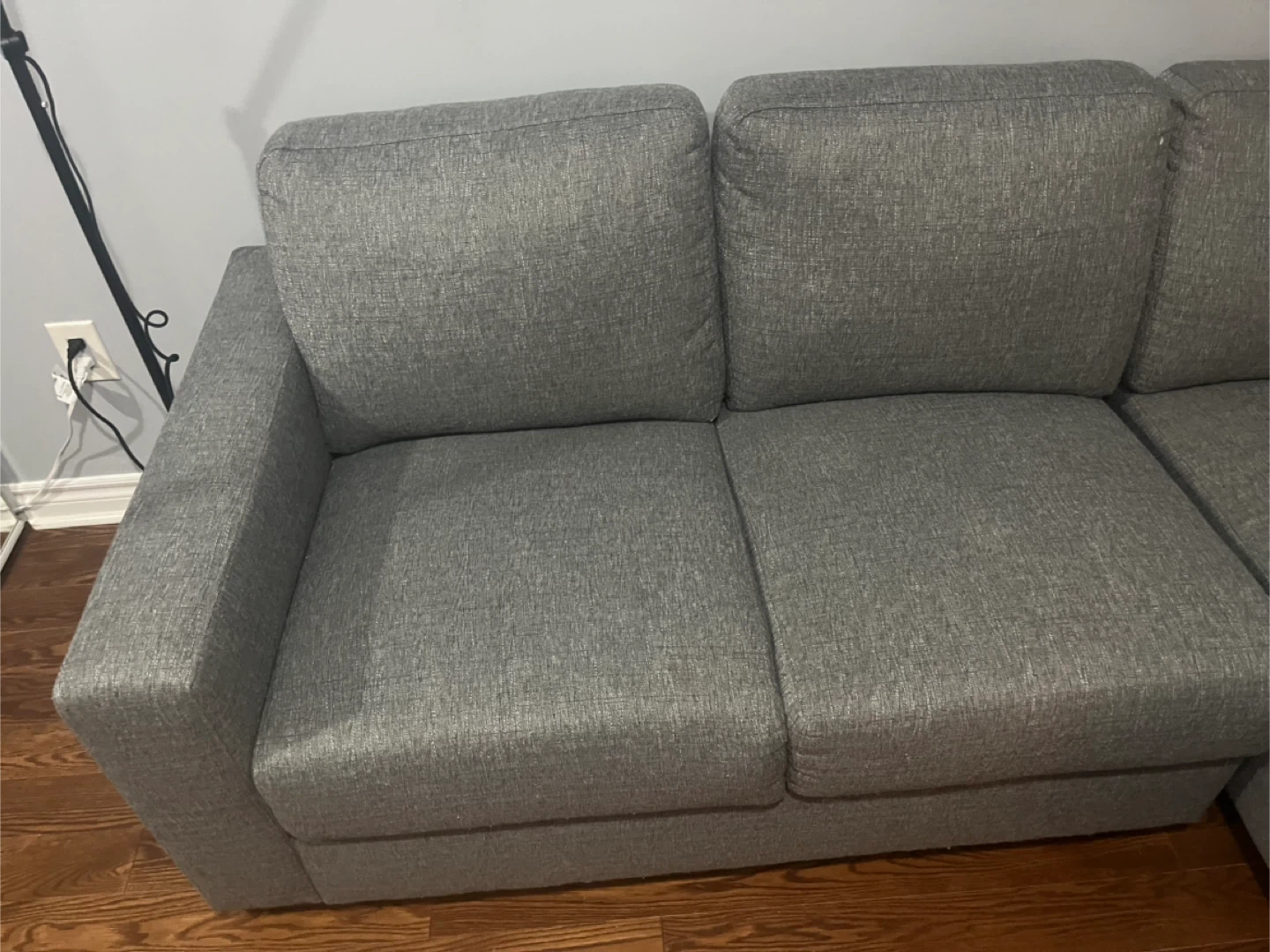 Grey Sectional Sofa with Chaise - photo 2