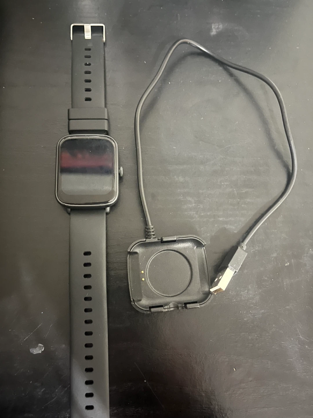 Black Smartwatch with Charger