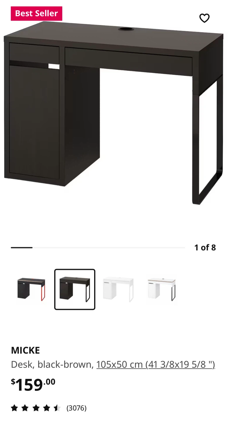 IKEA MICKE Desk - Black-Brown - photo 4