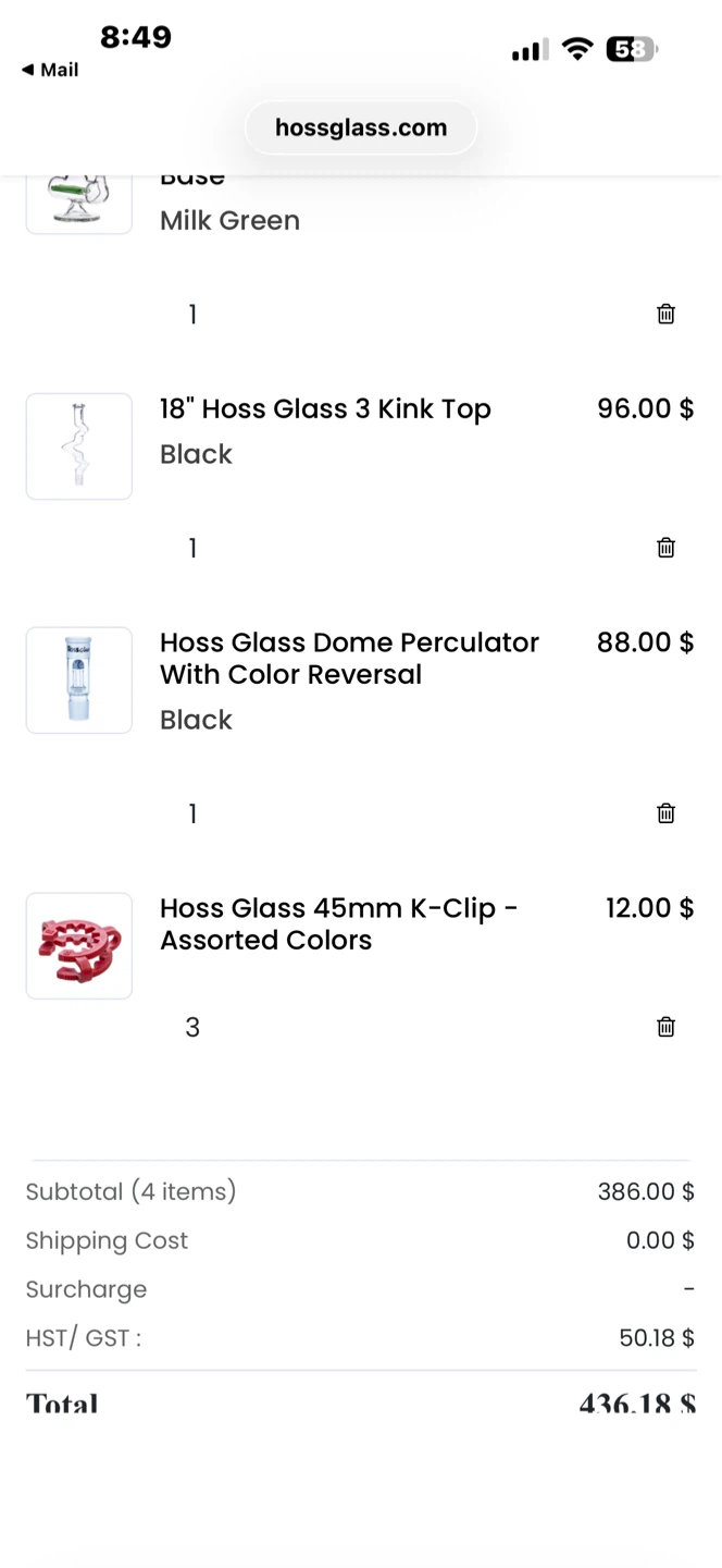Hoss Glass Waterpipe