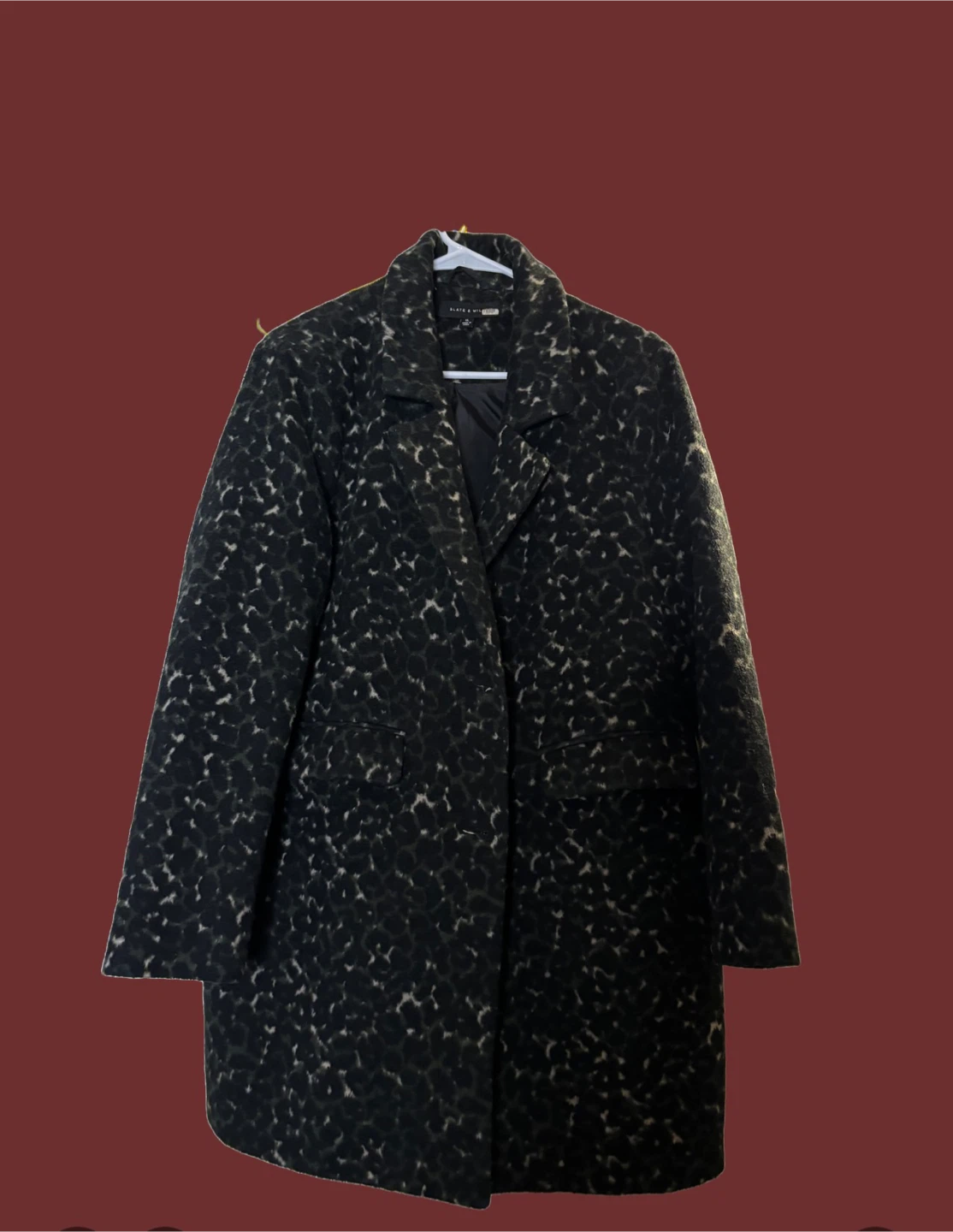 Slate & Willow black leopard wool jacket