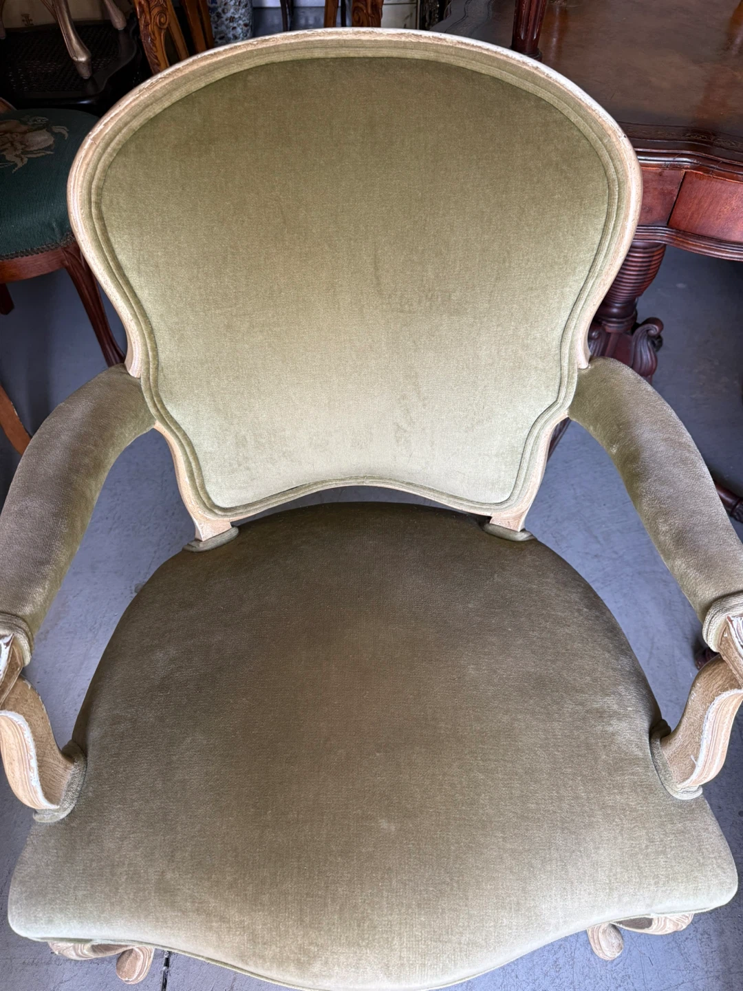 Vintage Accent French Armchair - Green Velvet - photo 4