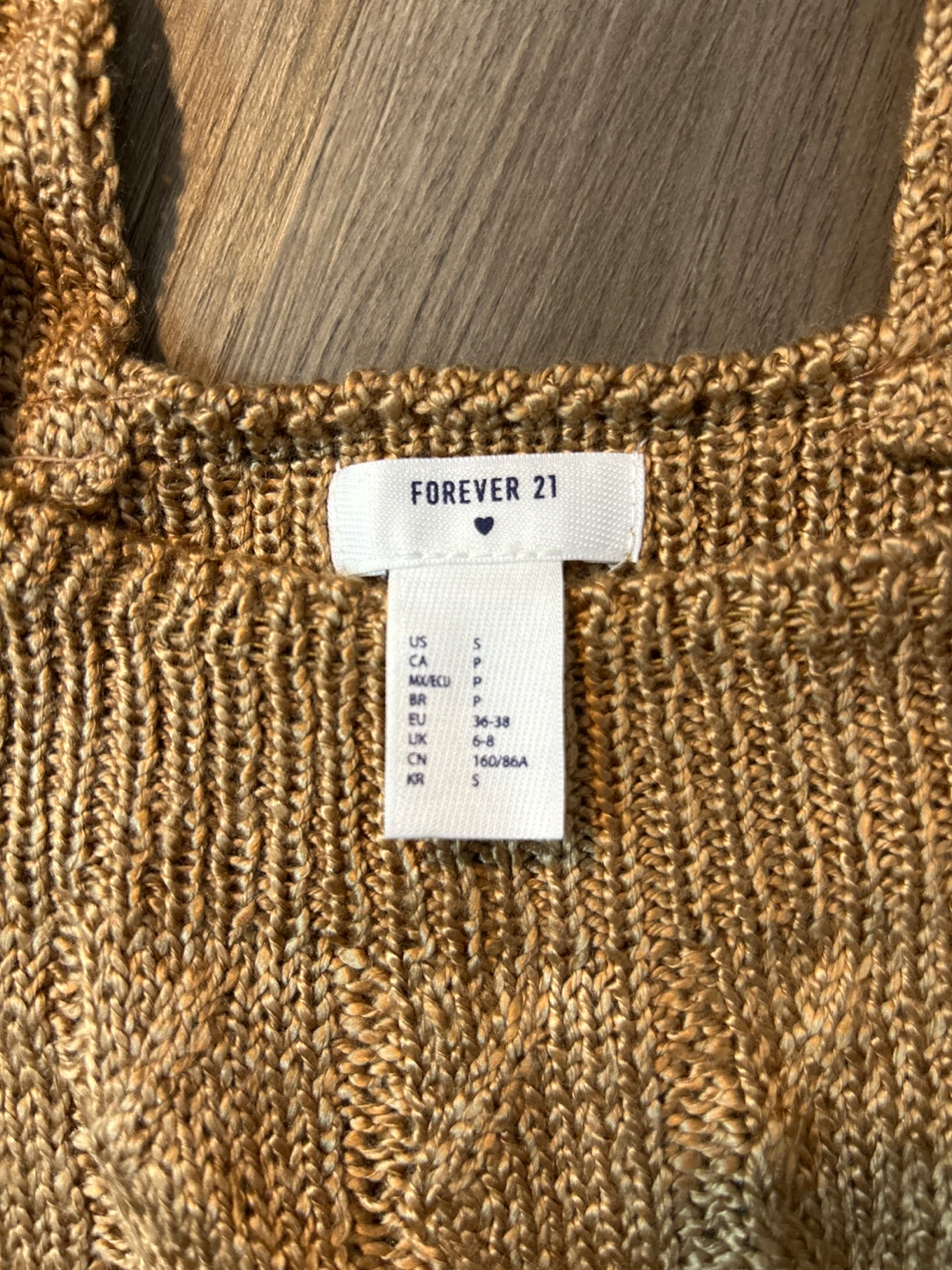 Forever 21 Knit Tank Top - Gold - Size S - photo 2