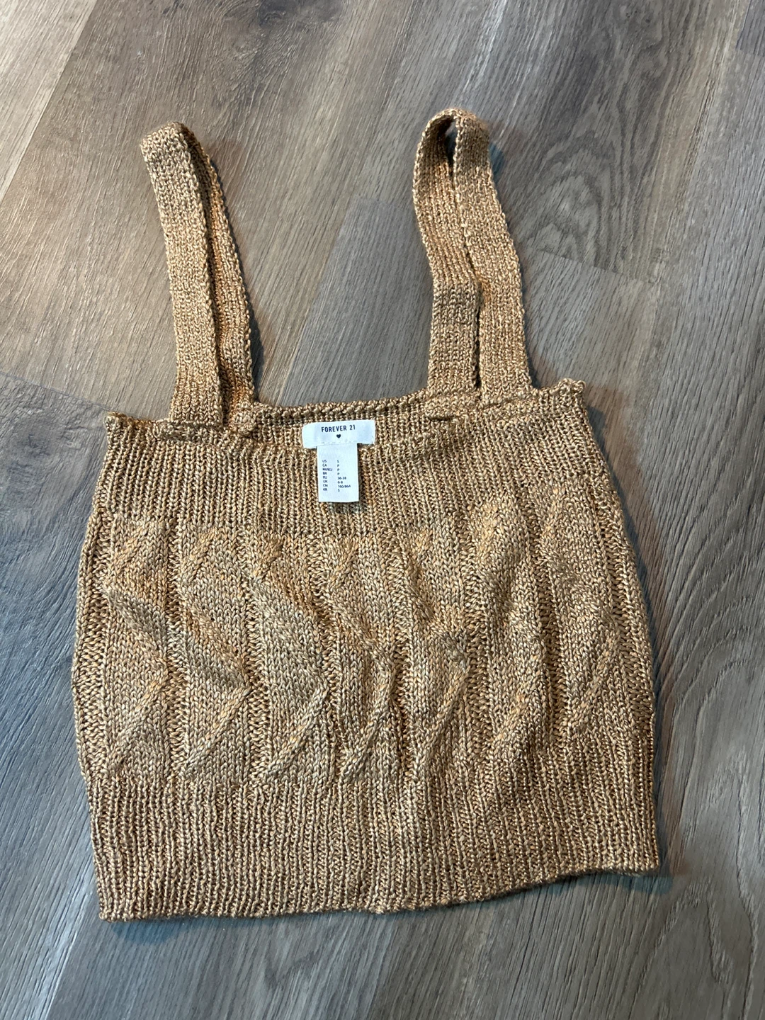 Forever 21 Knit Tank Top - Gold - Size S