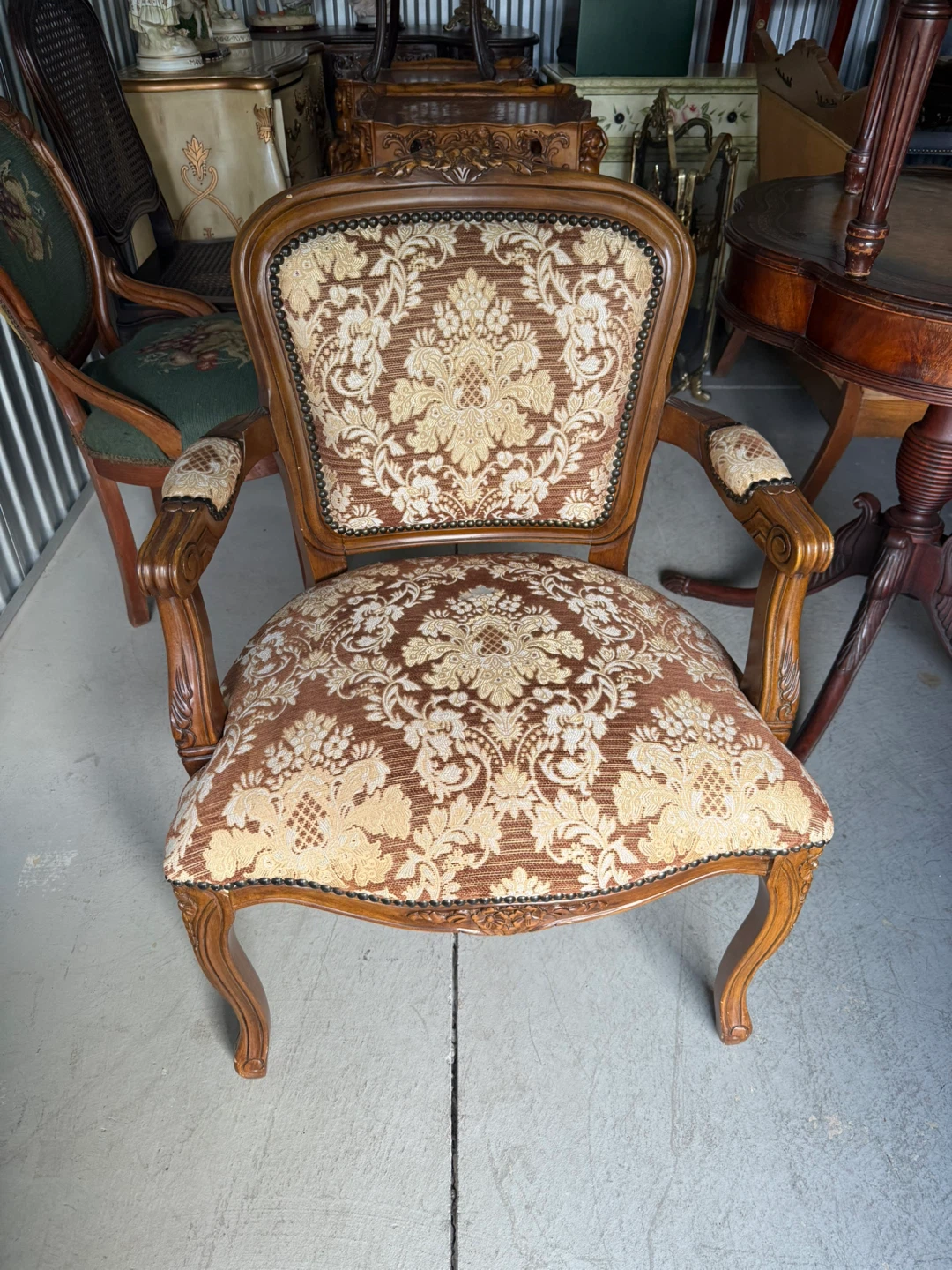 Vintage Upholstered French-style Armchair