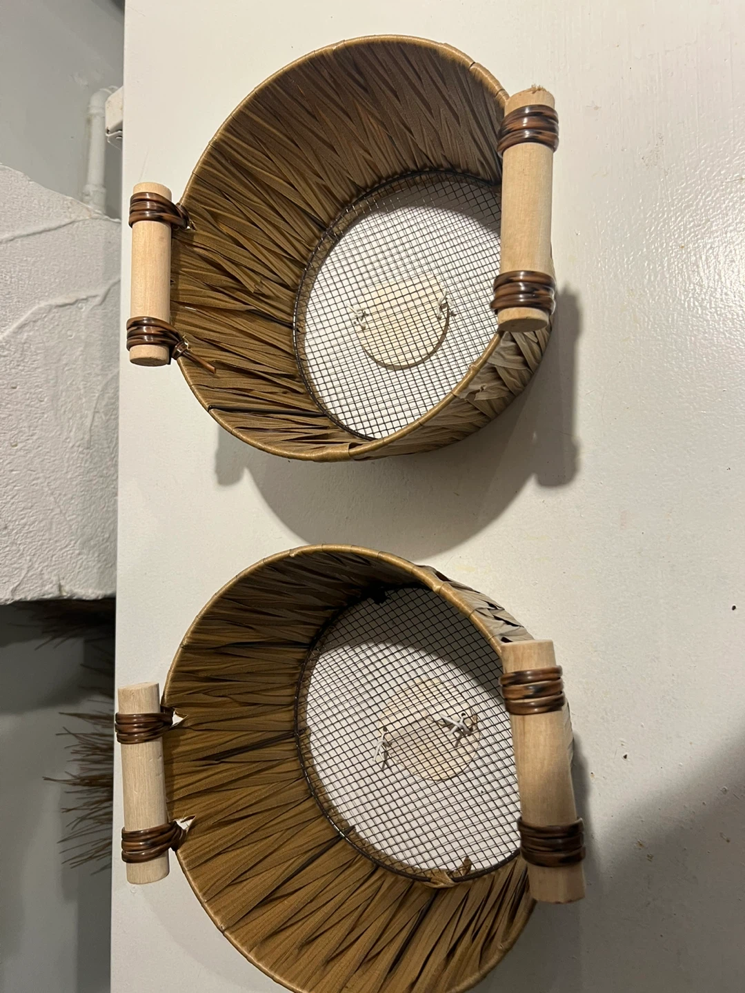 Set of 2 Woven Baskets with Wooden Handles - photo 2