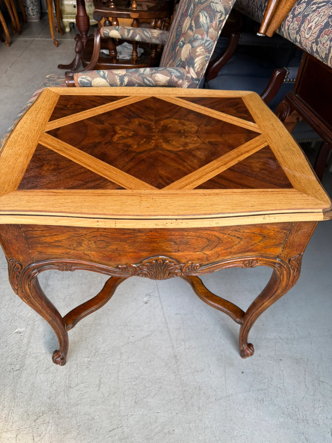 Vintage Marquetry Inlay Side Table - photo 3