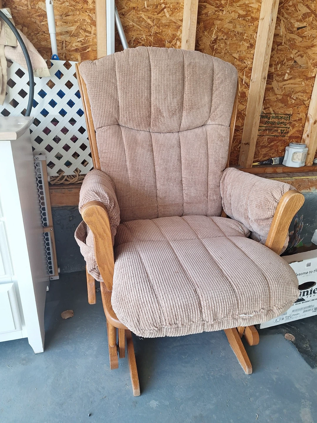 Comfortable Glider Rocking Chair - Light Brown Corduroy - photo 2