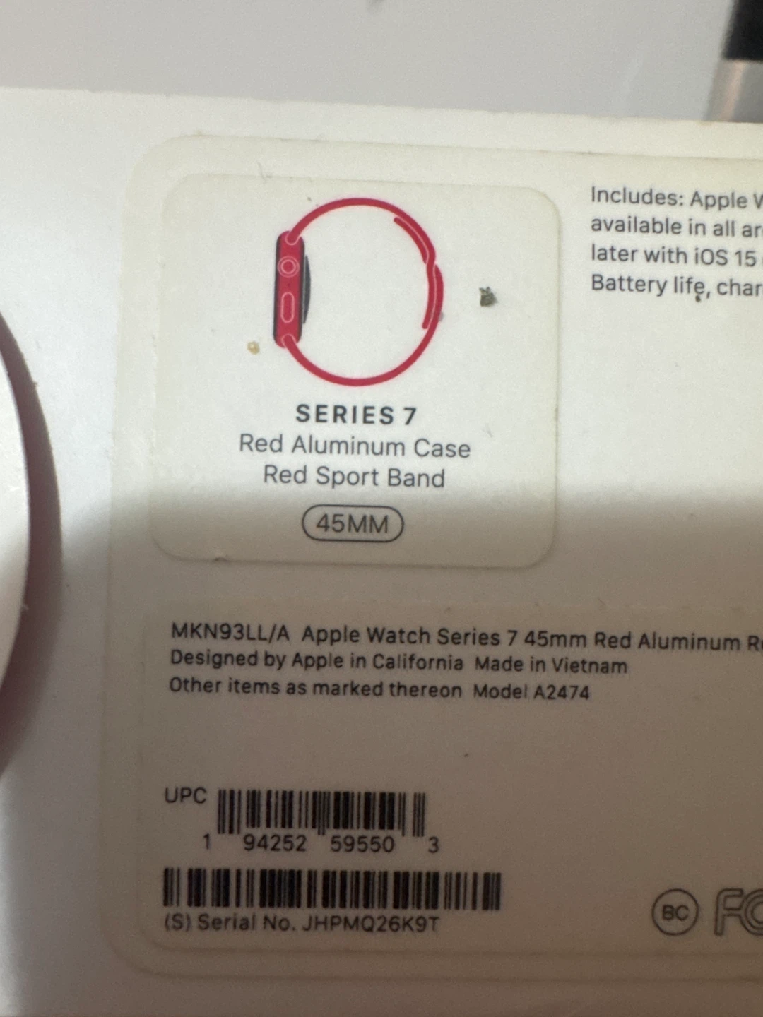 Apple Watch red 45mm, Red Aluminum Case, Red Sport Band