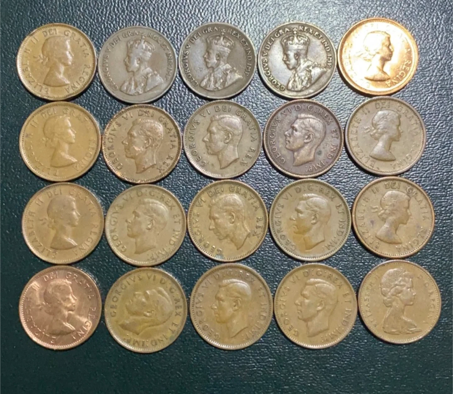 Collection of 20 Canadian Pennies