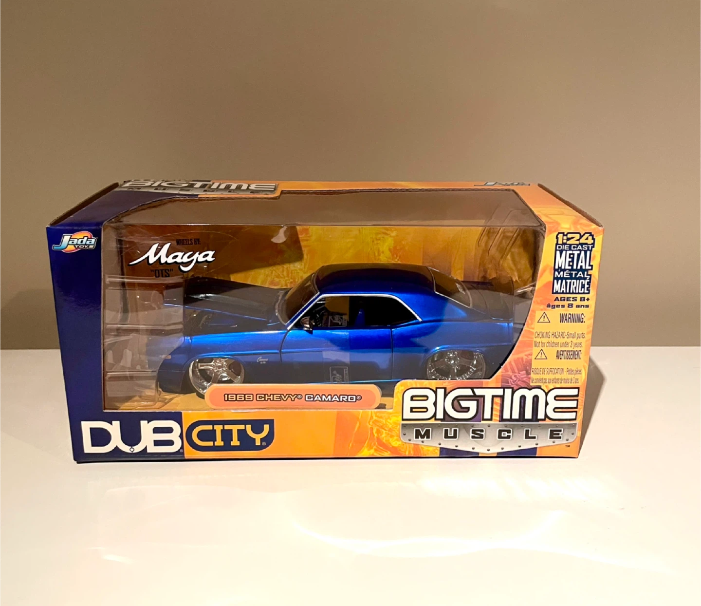 FATHER’S DAY 1969 Blue Camaro Die Cast Model Car Scale 1:24 🏆