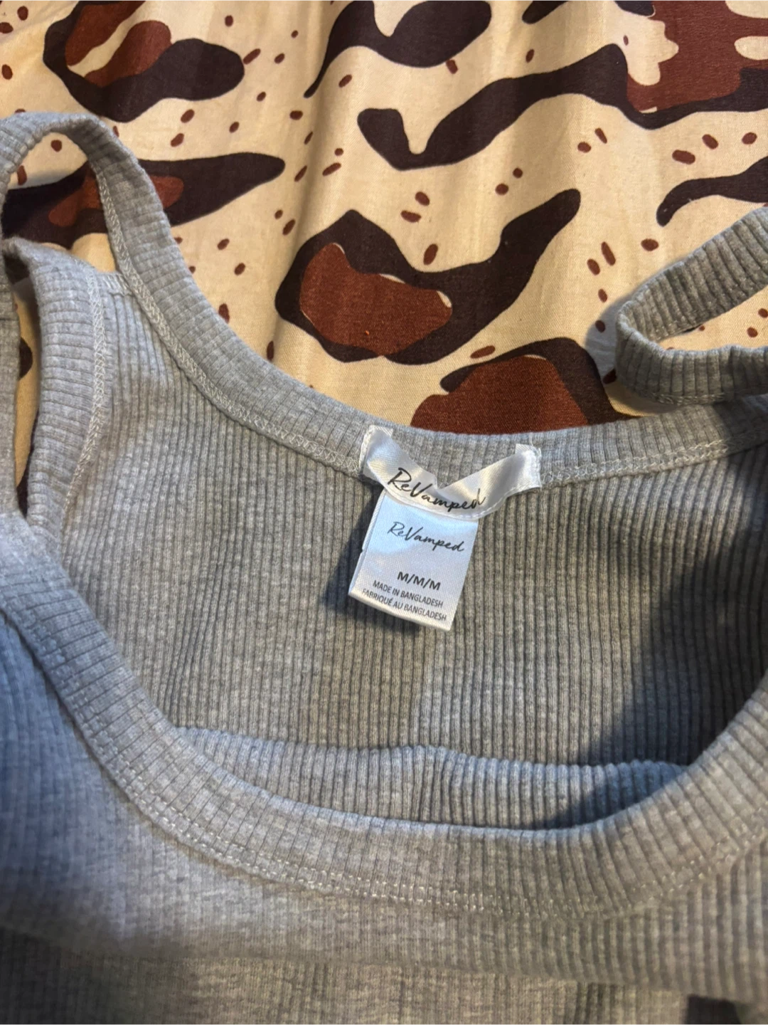 ReVamped Grey Ribbed Tank Dress Size M - photo 2