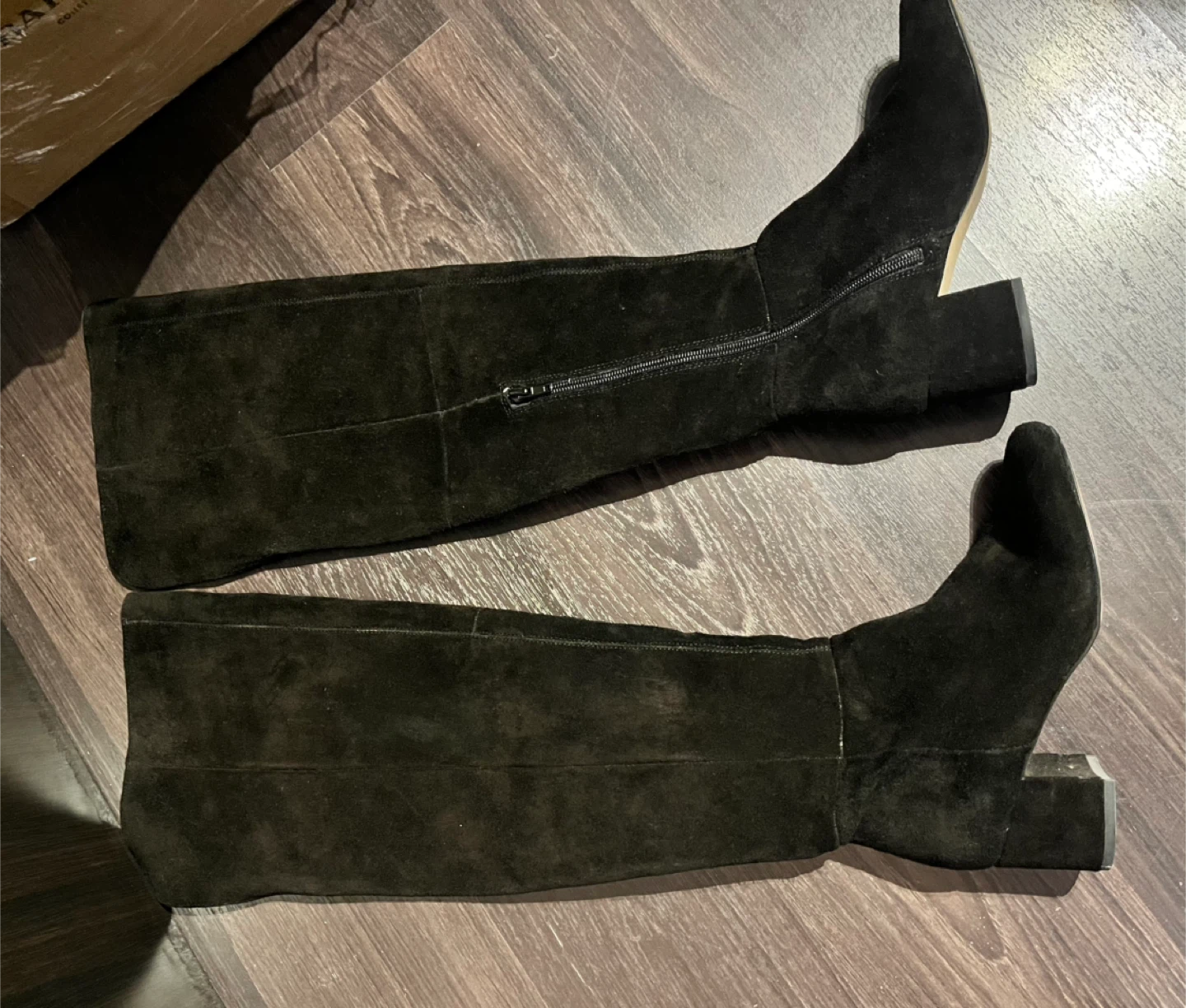 Black Suede Knee-High Boots - photo 2