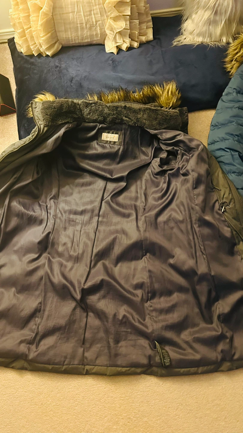 Puffer Coat with Fur Trimmed Hood - photo 2