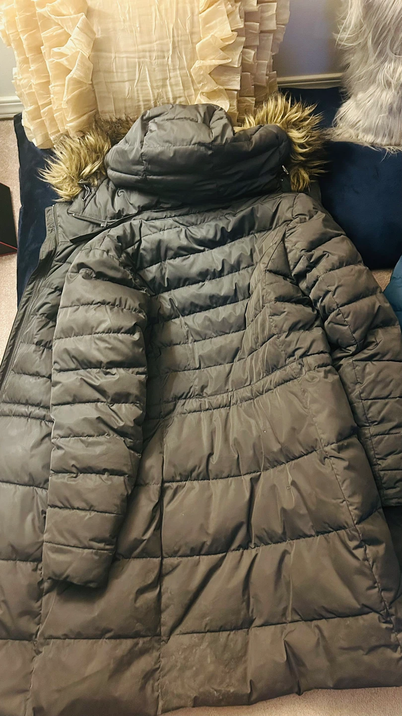 Puffer Coat with Fur Trimmed Hood - photo 5