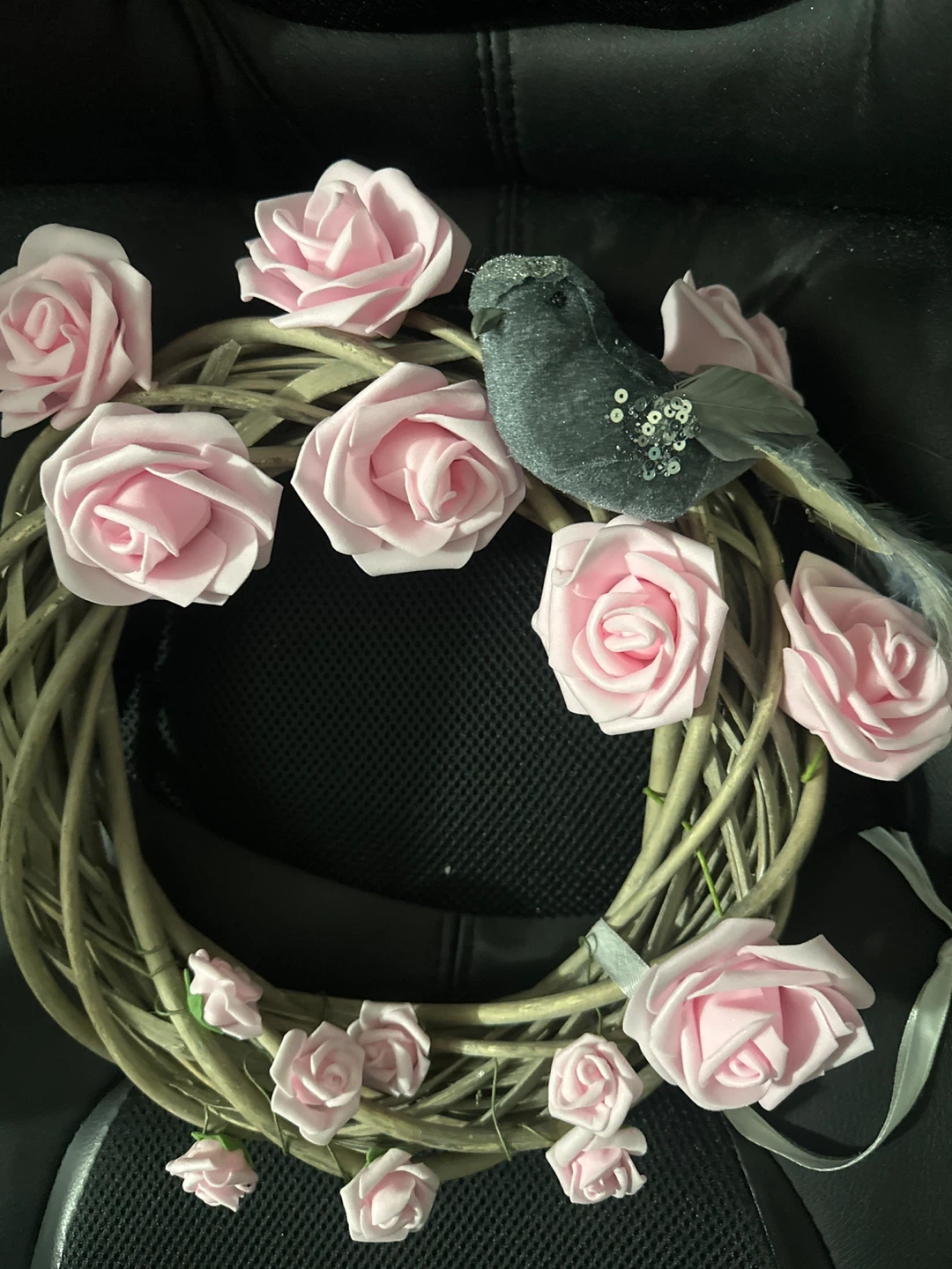 🏆Pink Rose Wreath with Bird🏆 - photo 2